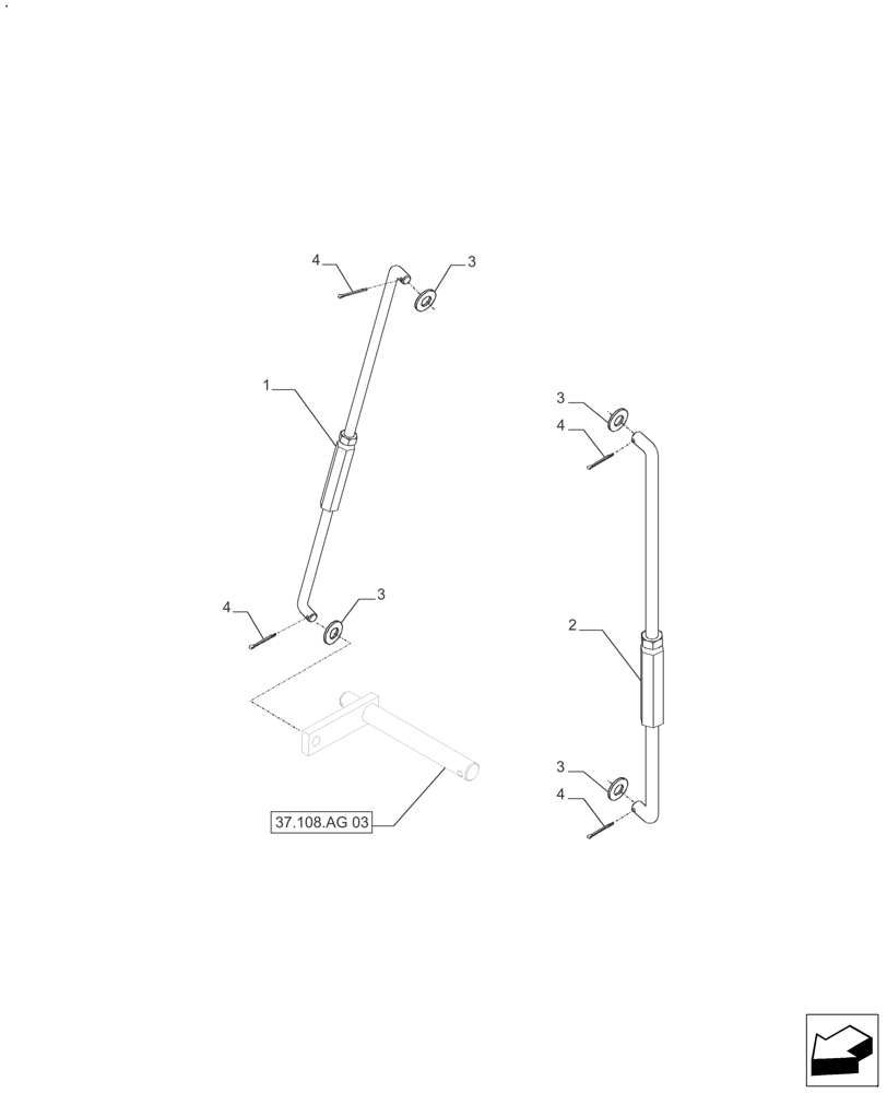 Схема запчастей Case IH FARMALL 110A - (37.108.AG[01]) - LIFT CONTROL (37) - HITCHES, DRAWBARS & IMPLEMENT COUPLINGS