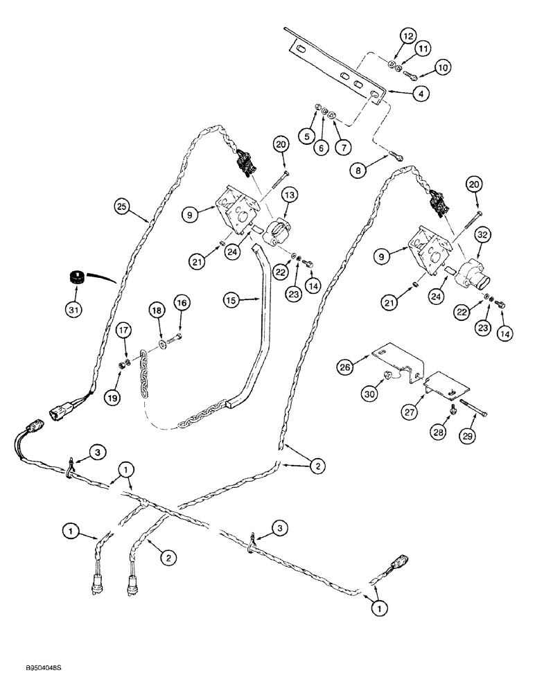 Схема запчастей Case IH 1640 - (04-05) - HARNESS AND SENSORS, FOR 2100 COMBINES, 1995 AND AFTER (04) - ELECTRICAL SYSTEMS