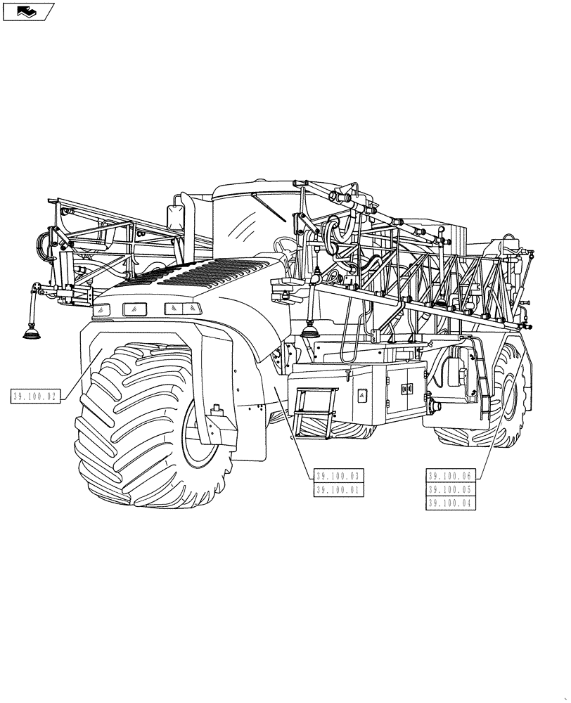 Схема запчастей Case IH TITAN 3030 - (39.000.00) - PICTORIAL INDEX - FRAMES (39) - FRAMES AND BALLASTING
