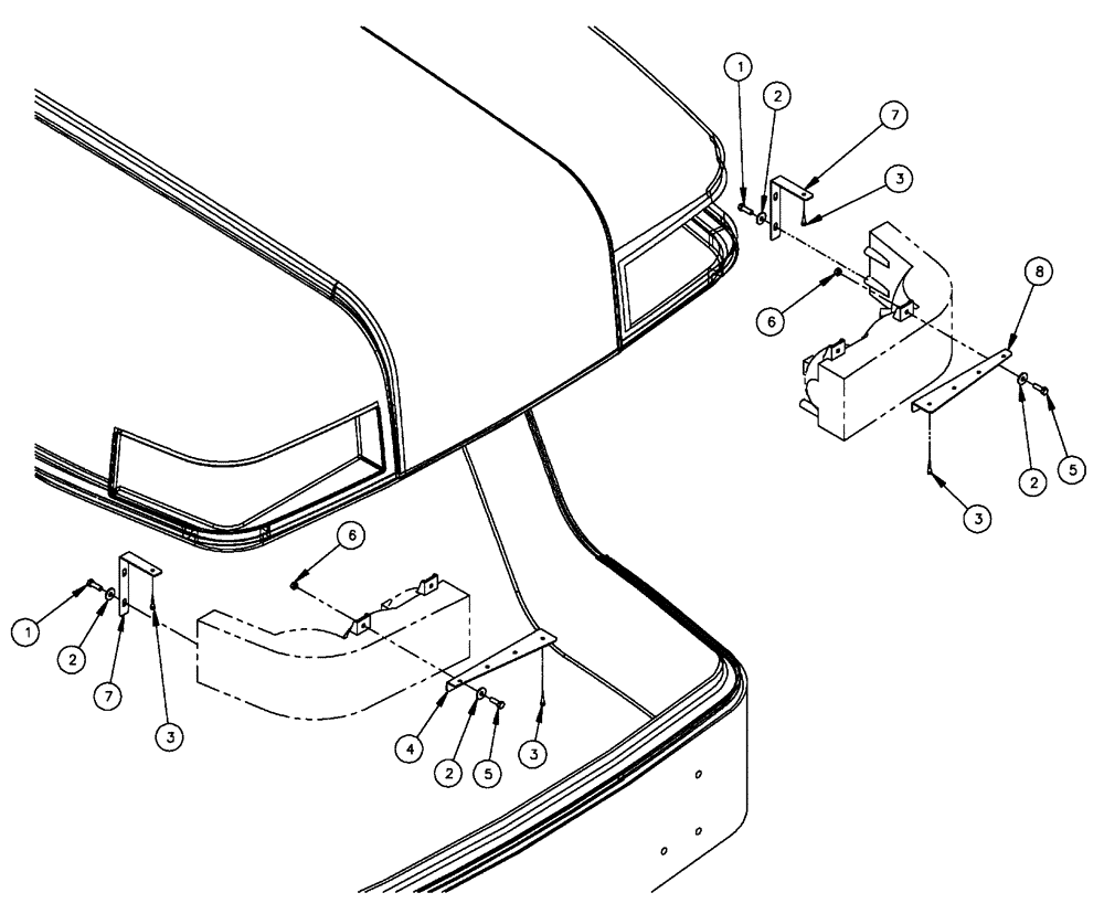 Схема запчастей Case IH FLX4375 - (04-025) - HEADLIGHT MOUNT GROUP Frame & Suspension