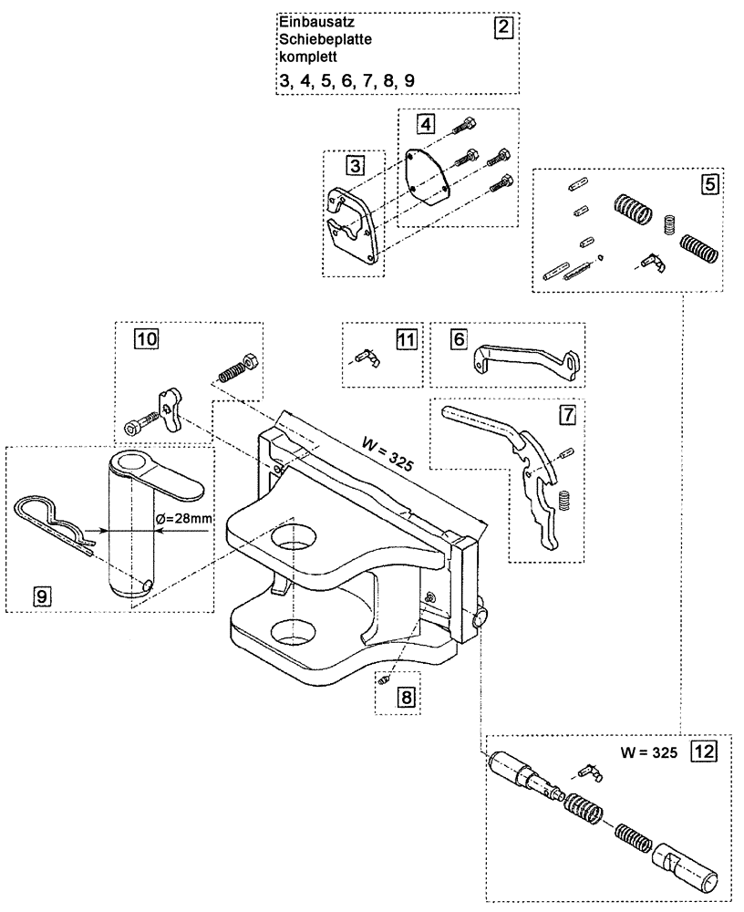 Схема запчастей Case IH C55 - (09C-13[01]) - TRAILER HITCH FOR ITALY (09) - CHASSIS/ATTACHMENTS