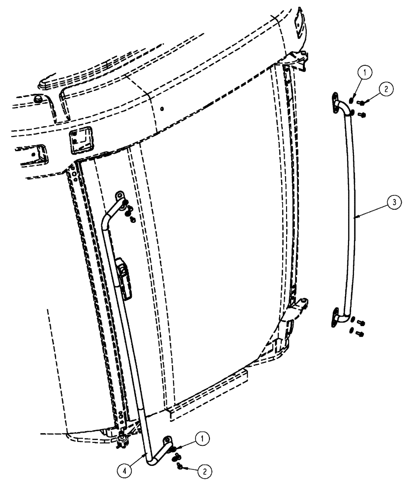 Схема запчастей Case IH FLX4510 - (01-007) - GRAB RAIL GROUP (10) - CAB