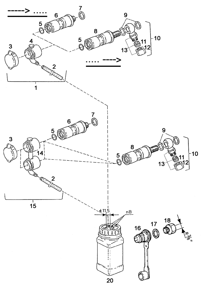Схема запчастей Case IH C55 - (08-30[01]) - HYDRAULIC COUPLINGS - UDK (08) - HYDRAULICS