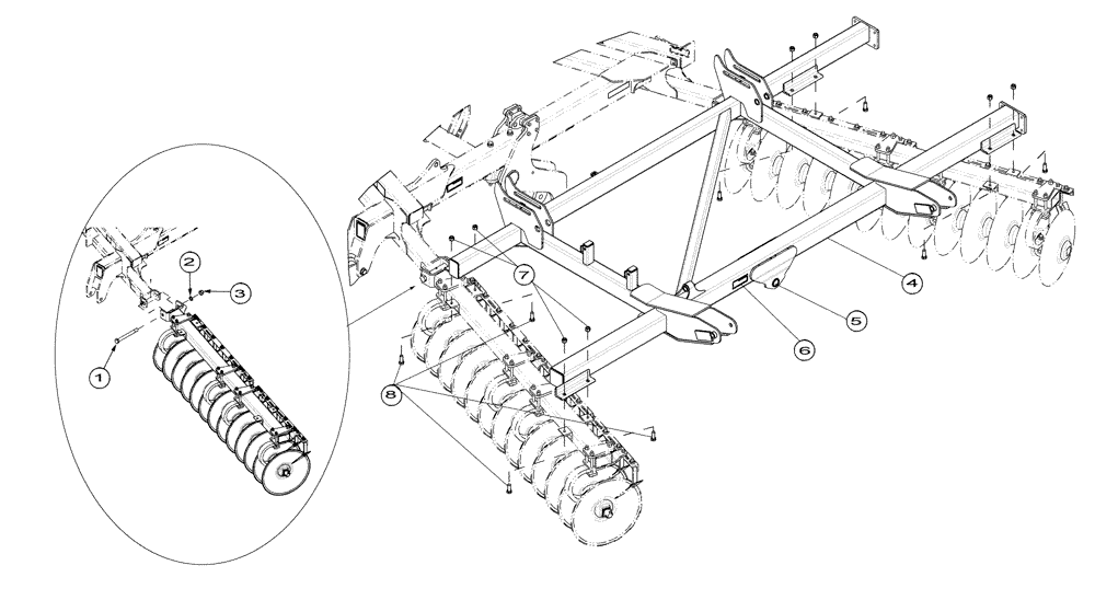 Схема запчастей Case IH 370 TRUE-TANDEM - (39.100.03) - INNER WING ATTACHMENT (39) - FRAMES AND BALLASTING