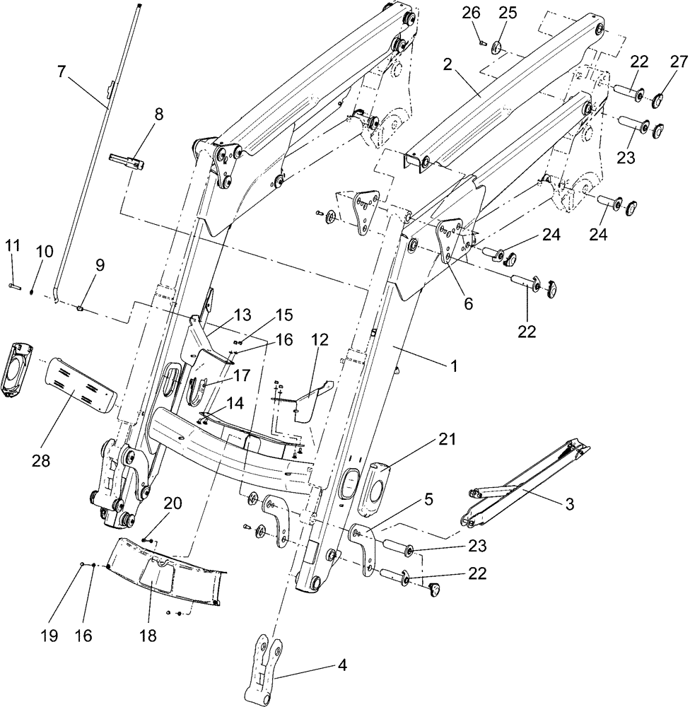 Схема запчастей Case IH L780 PRO - (39.100.AB[12]) - LOADER ARM FRAME - MSL (39) - FRAMES AND BALLASTING