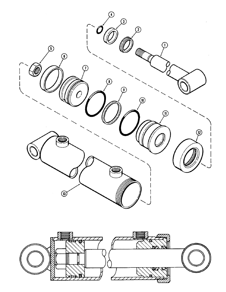 Схема запчастей Case IH F21H - (164) - CYLINDER, T55101, F21H 