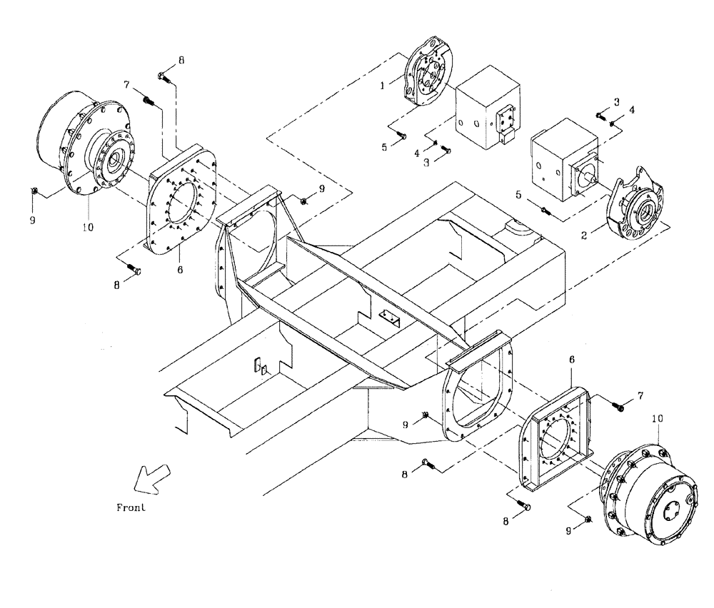 Схема запчастей Case IH AUSTOFT - (A02-04) - BRAKE CALLIPER MOUNTS (REAR AXLE) Mainframe & Functioning Components