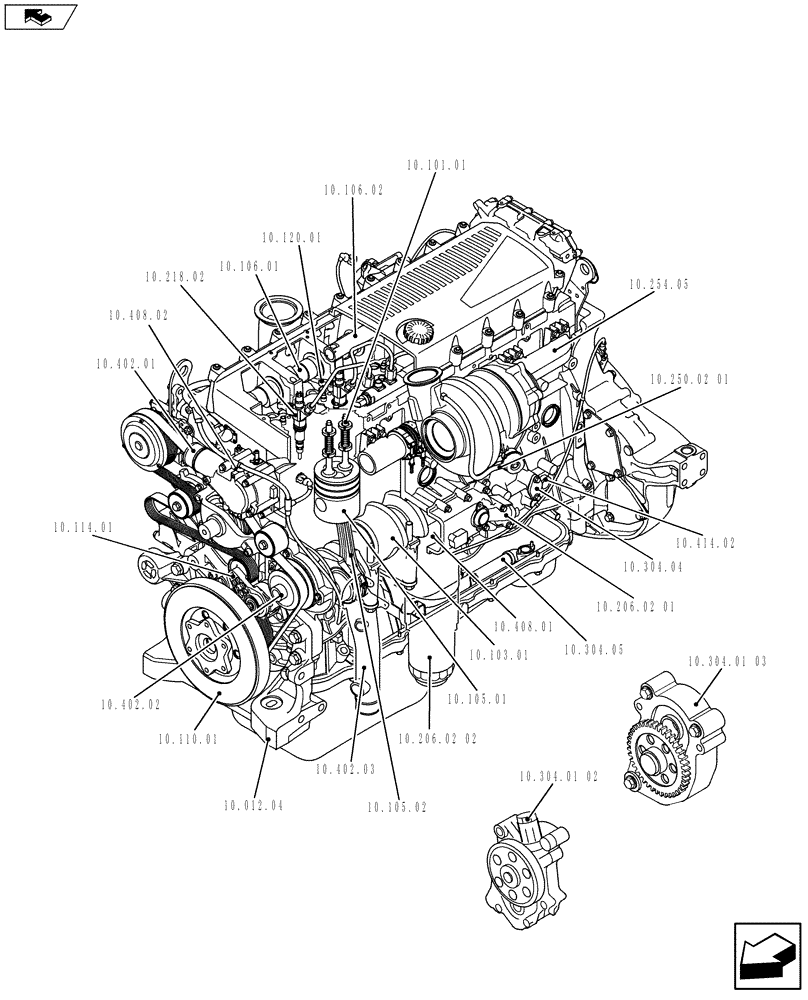 Схема запчастей Case IH F3BFA613C E005 - (10.000.01[01]) - ENGINE (504384978) (10) - ENGINE
