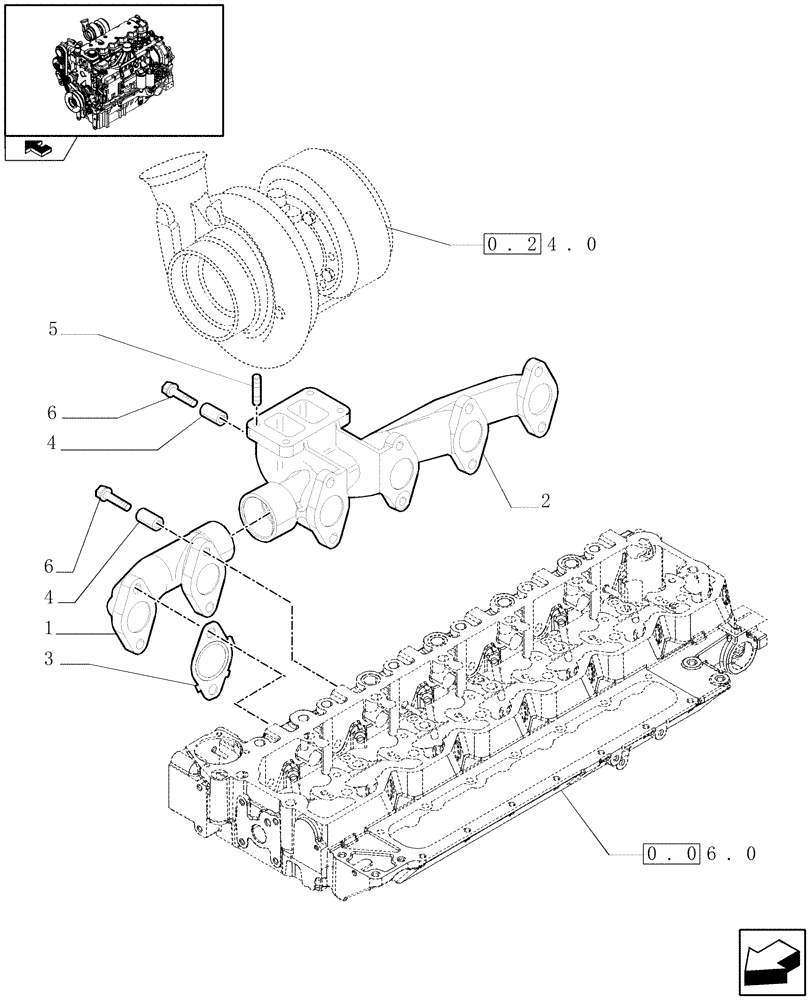 Схема запчастей Case IH PUMA 195 - (0.07.7) - EXHAUST MANIFOLD (01) - ENGINE