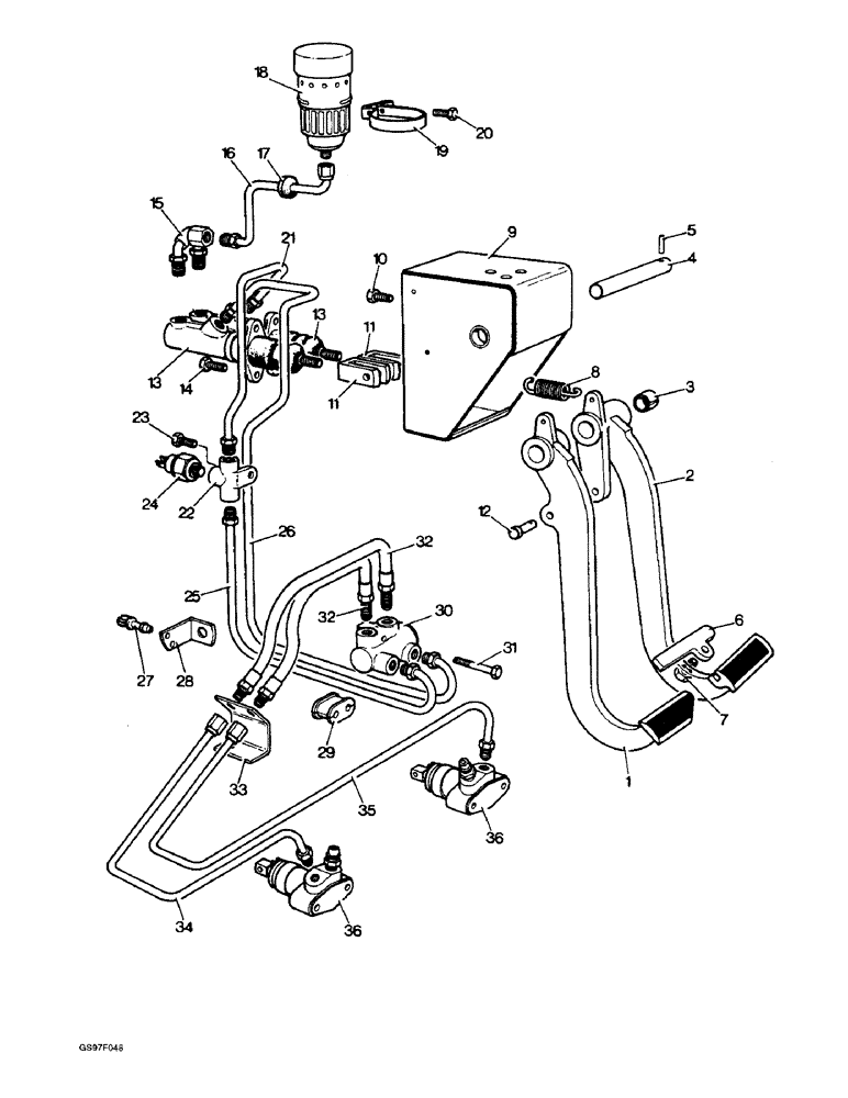 Схема запчастей Case IH 885N - (7-02) - HYDRAULIC BRAKING SYSTEM, 885LP, 885Q AND 885SK TRACTORS (07) - BRAKES