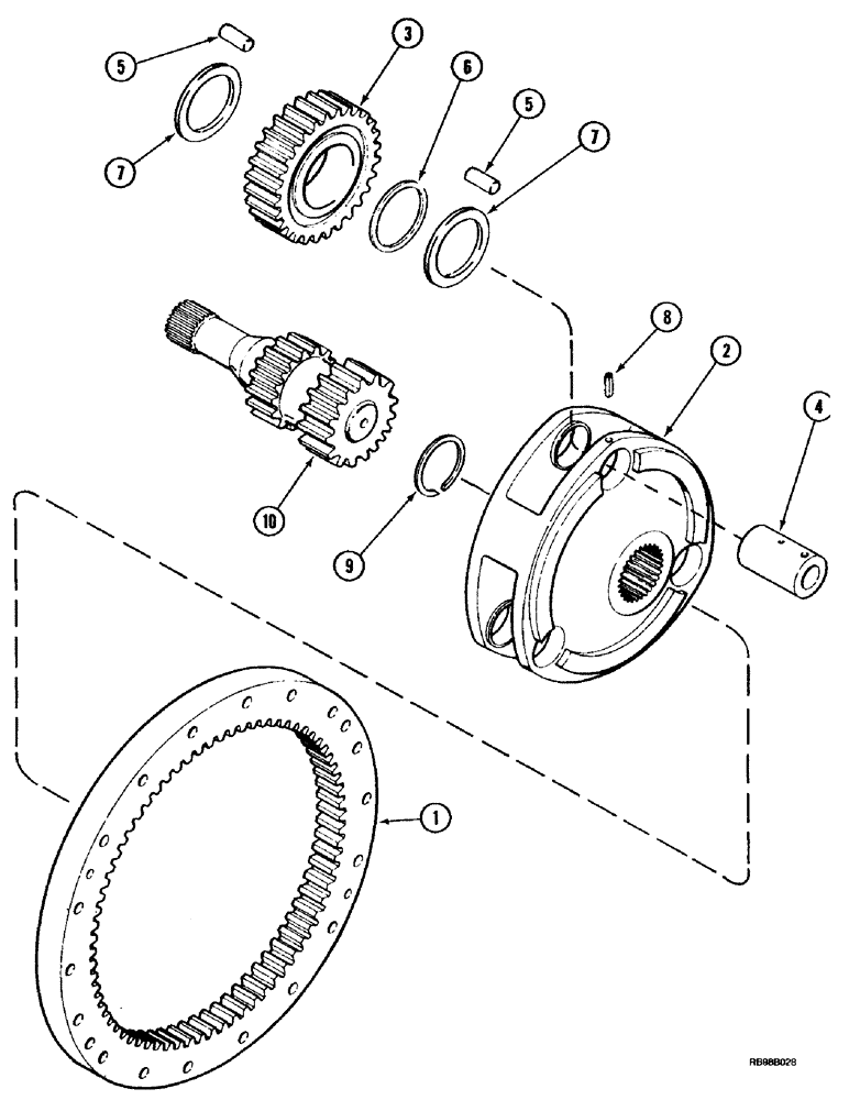 Схема запчастей Case IH MX180 - (6-088) - REAR AXLE, PLANETARY, MX180 (06) - POWER TRAIN