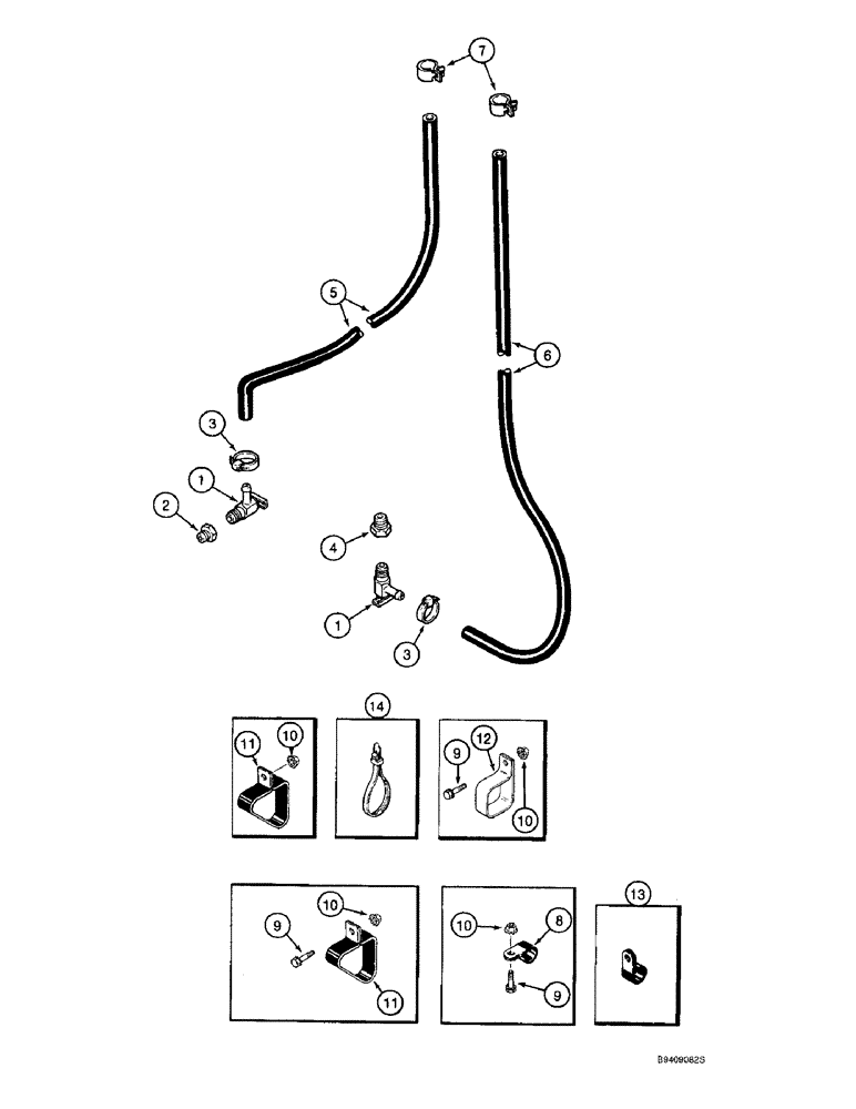 Схема запчастей Case IH 2188 - (9G-46) - HEATING SYSTEM, CAB AND CHASSIS CONNECTIONS TO ENGINE (10) - CAB & AIR CONDITIONING