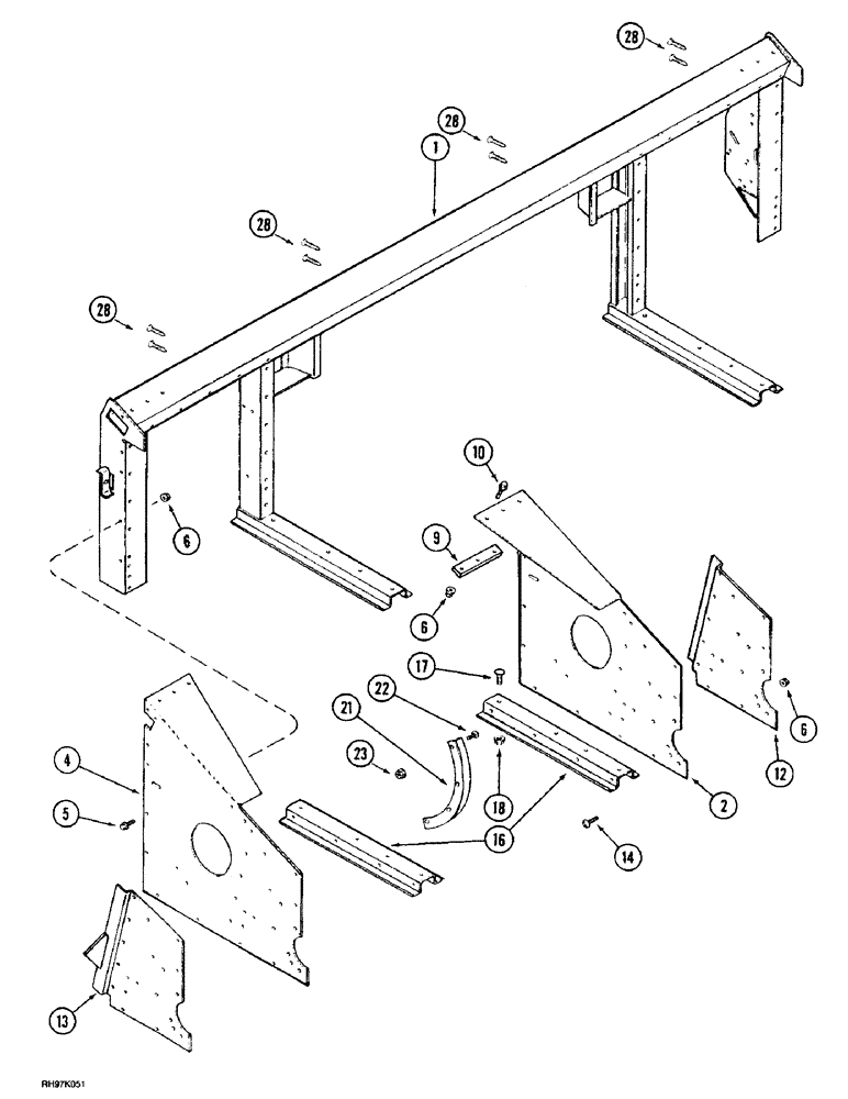 Схема запчастей Case IH 1015 - (8-15) - MAIN FRAME, UPPER (58) - ATTACHMENTS/HEADERS