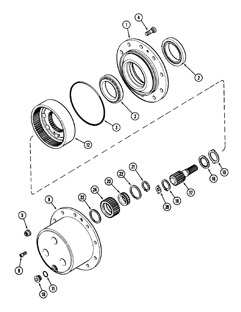 Схема запчастей Case IH 1896 - (5-134) - FRONT AXLE PLANETARIES AND HUB, MFD TRACTORS (05) - STEERING