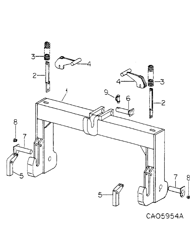 Схема запчастей Case IH 4786 - (09-8) - FRAME, THREE POINT HITCH QUICK COUPLER ATTACHMENT, CATEGORY IV (12) - FRAME