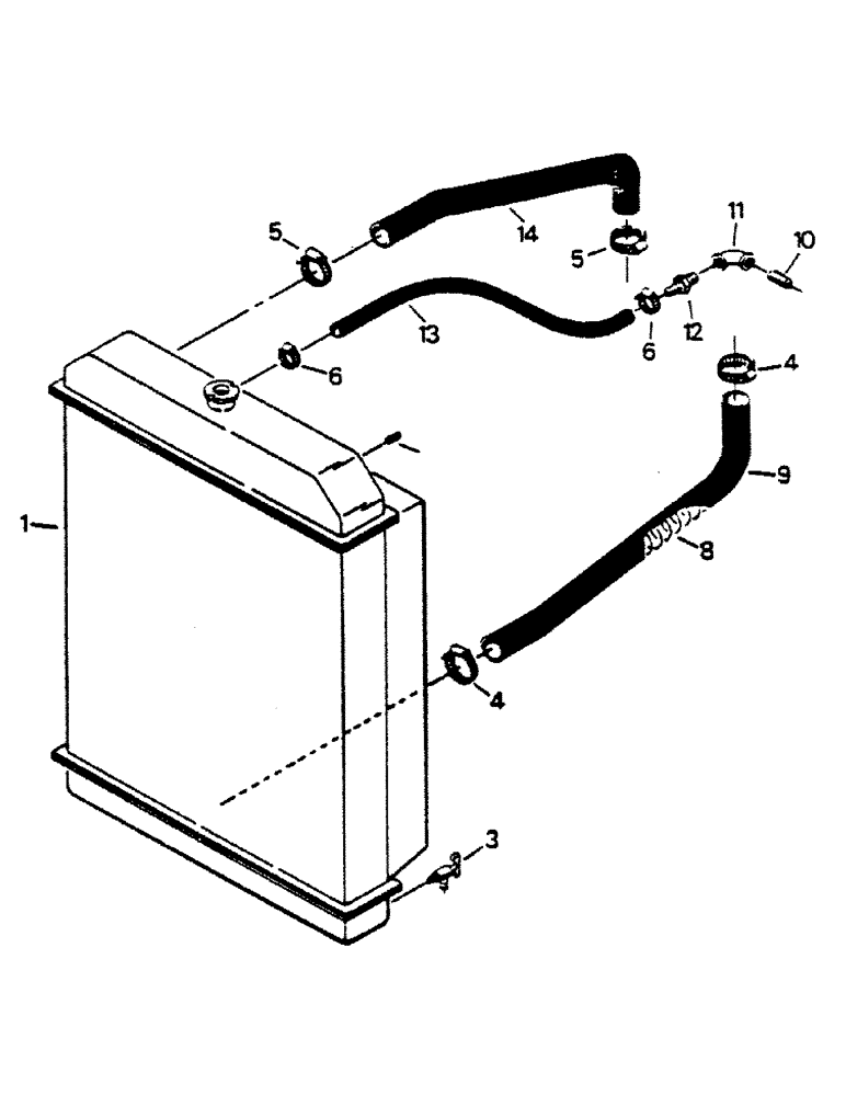 Схема запчастей Case IH 9170 - (04-14) - RADIATOR AND HOSES, CAT 3406 ENGINE (04) - Drive Train
