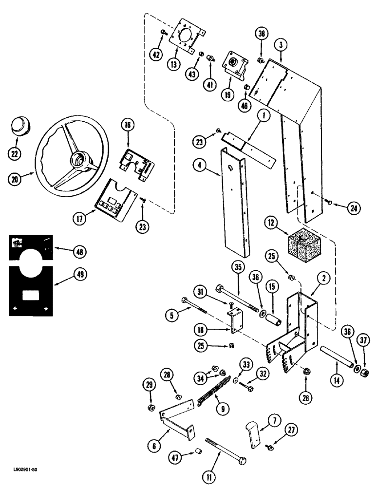 Схема запчастей Case IH 1670 - (5-02) - STEERING SUPPORT AND WHEEL (04) - STEERING