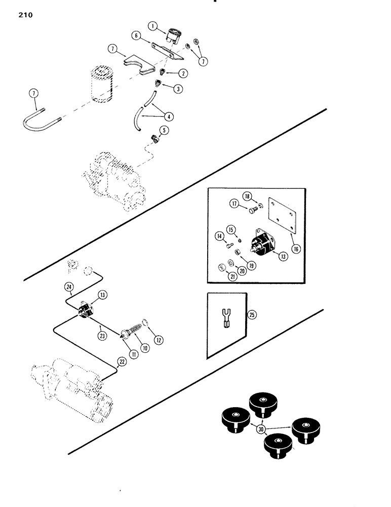 Схема запчастей Case IH 504BD - (210) - ACCESSORIES, FUEL FILTER GAUGE, B, C, D, F / MANIFOLD HEATER / RESILIENT MOUNTS (88) - ACCESSORIES
