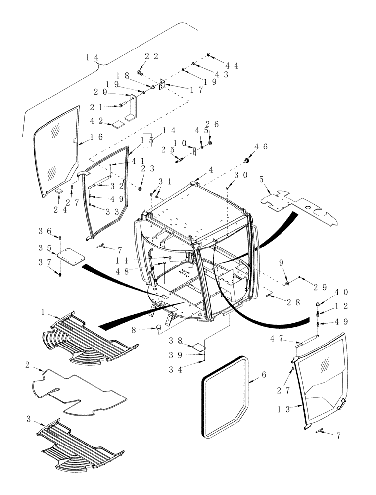 Схема запчастей Case IH STEIGER 335 - (09-12) - CAB - FLOORMATS AND DOORS (09) - CHASSIS