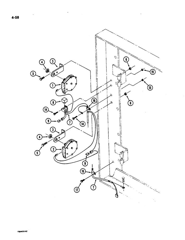 Схема запчастей Case IH 9170 - (4-58) - HORN AND MOUNTING (04) - ELECTRICAL SYSTEMS