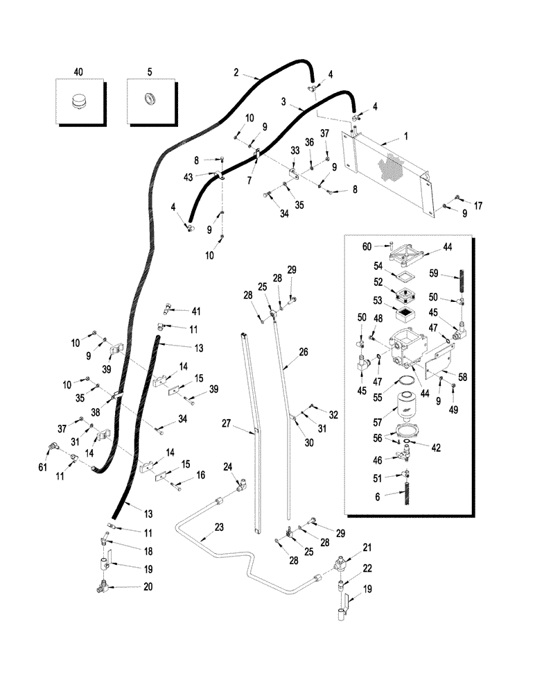 Схема запчастей Case IH STEIGER 335 - (03-03) - FUEL LINES (03) - FUEL SYSTEM
