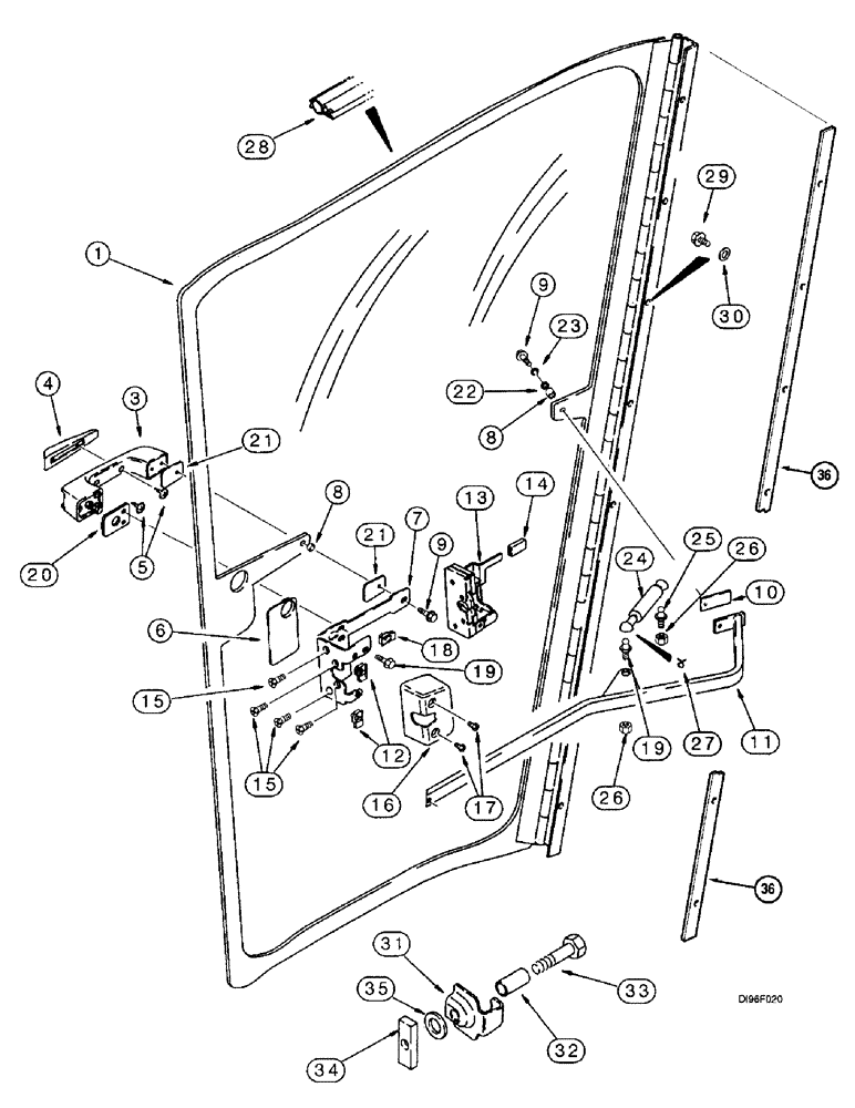 Схема запчастей Case IH 2144 - (9G-04) - CAB, LEFT HAND DOOR ASSEMBLY (10) - CAB & AIR CONDITIONING