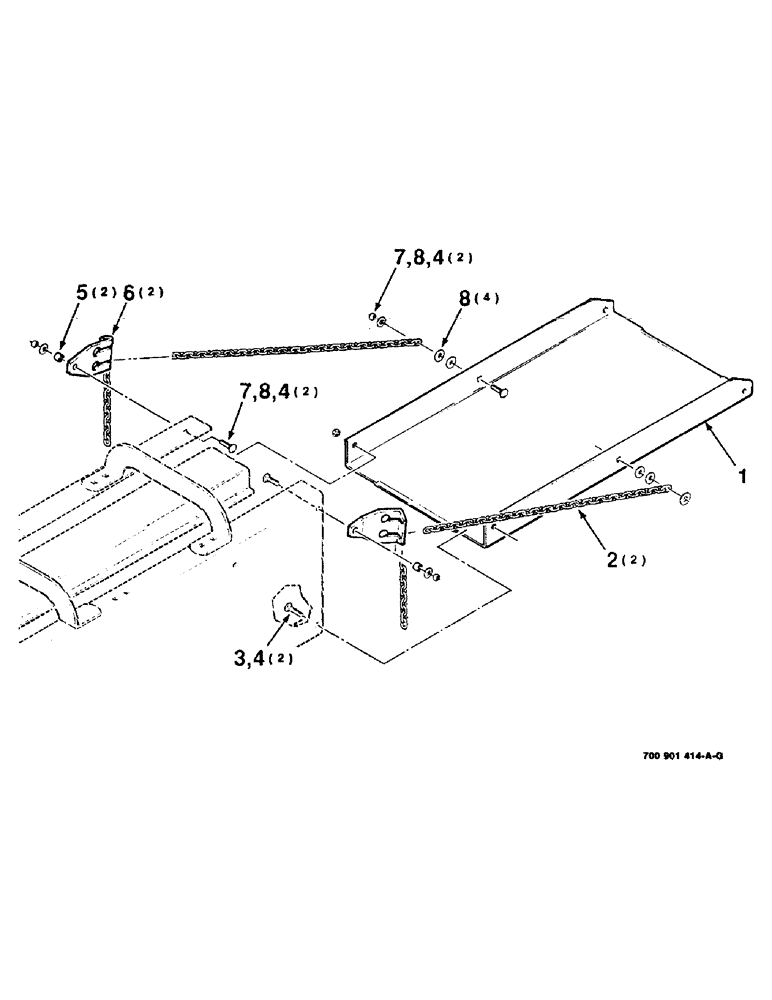 Схема запчастей Case IH 8545 - (9-20) - BALE CHUTE KIT, (HK40416 BALE CHUTE KIT COMPLETE) Decals & Attachments