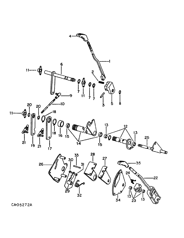 Схема запчастей Case IH 886 - (07-24) - DRIVE TRAIN, TRANSMISSION CONTROLS, EXTERNAL (04) - Drive Train