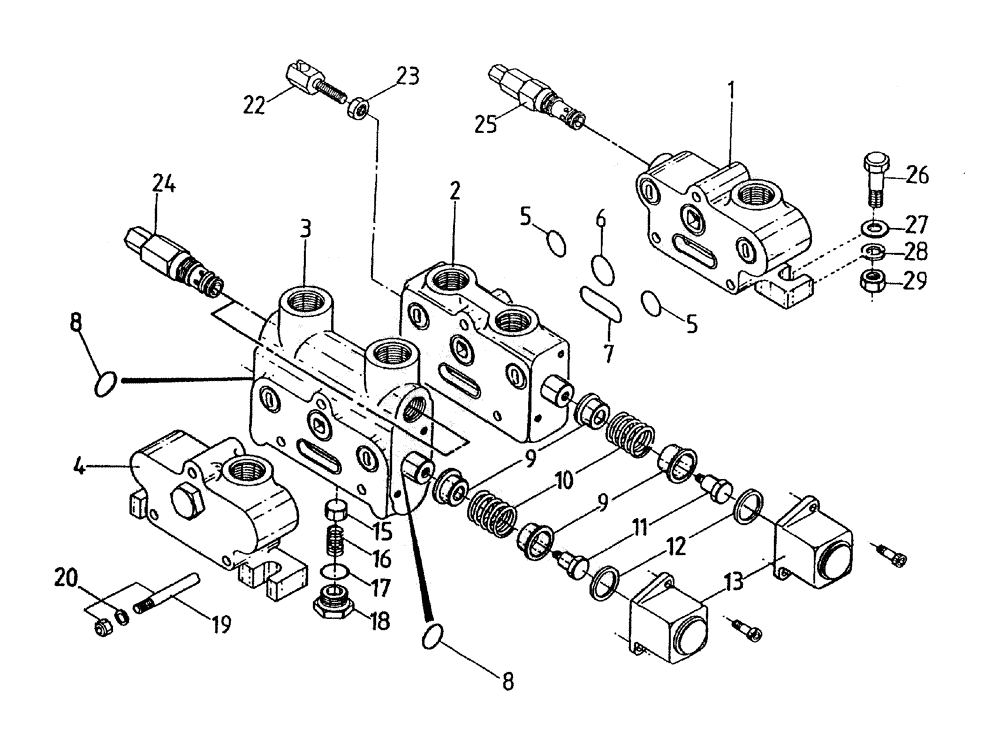 Схема запчастей Case IH 7700 - (B04-20) - HYDRAULIC RACINE VALVE Hydraulic Components & Circuits