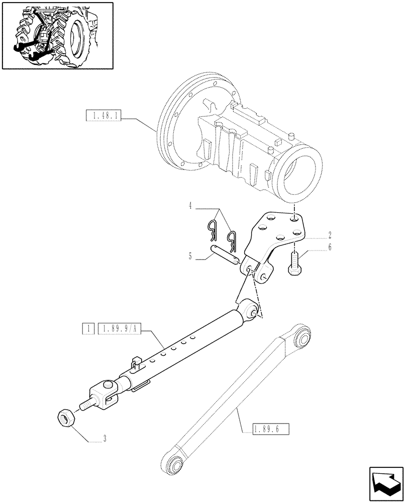 Схема запчастей Case IH JX1075C - (1.89.9) - LATERAL STABILIZERS (09) - IMPLEMENT LIFT