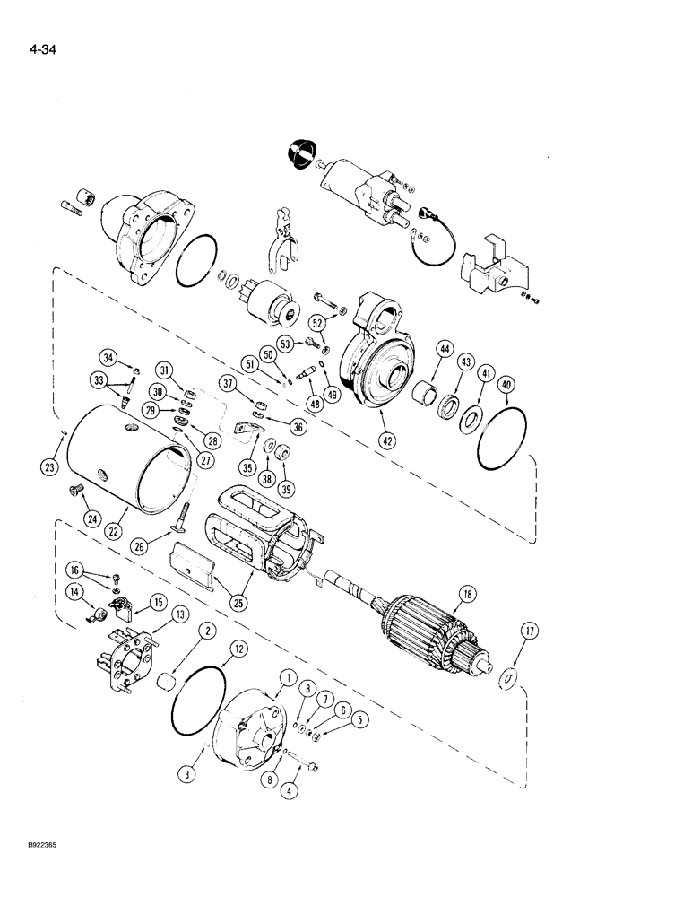 Схема запчастей Case IH 9230 - (4-034) - STARTER ASSEMBLY (04) - ELECTRICAL SYSTEMS