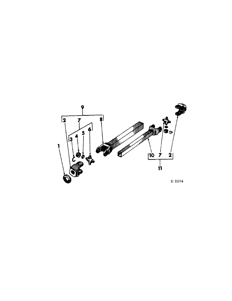 Схема запчастей Case IH 150 - (E-10[A]) - SIDE DRIVE SHAFT UNIVERSAL (BORG-WARNER CORPORATION) 