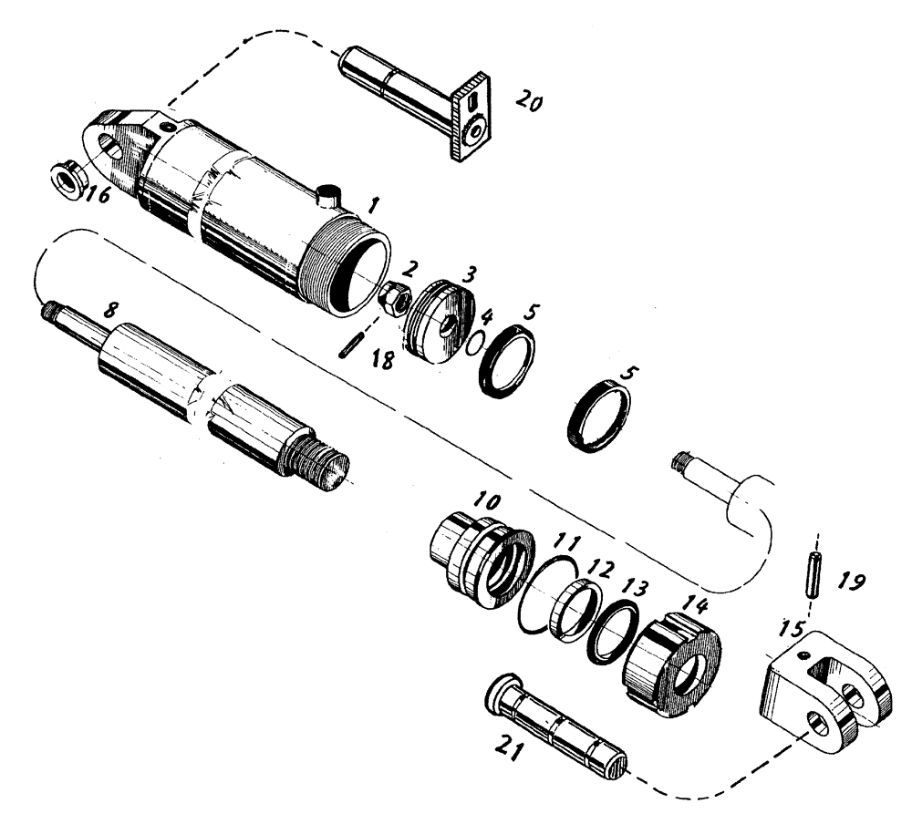 Схема запчастей Case IH 7700 - (B01[41]) - HYDRAULIC CYLINDER, ELEVATOR SLEWING Hydraulic Components & Circuits