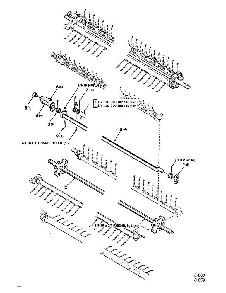 Схема запчастей Case IH 8450 - (026) - PICKUP, TINE, ASSEMBLY Pickup