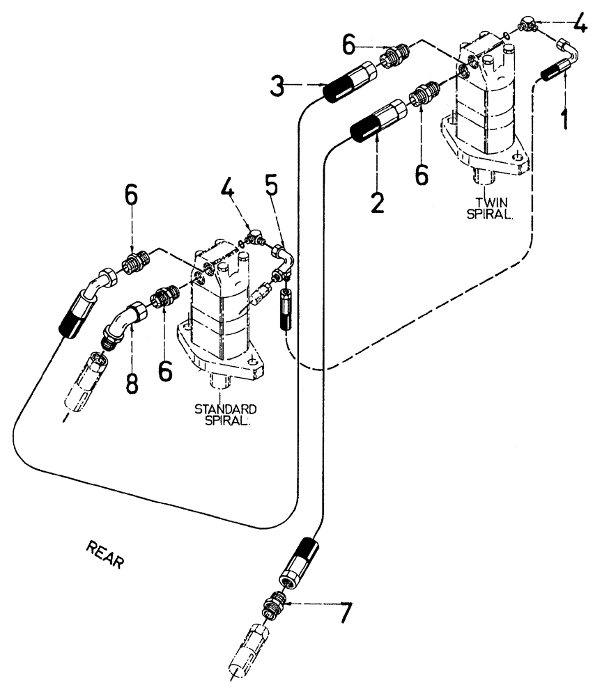 Схема запчастей Case IH 7700 - (B07[10]) - HYDRAULIC CIRCUIT, TWIN SPIRALS KIT Hydraulic Components & Circuits