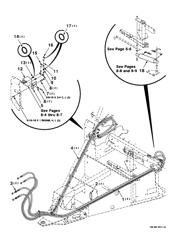 Схема запчастей Case IH 8430 - (8-02) - HYDRAULIC THREADER ASSEMBLY (07) - HYDRAULICS