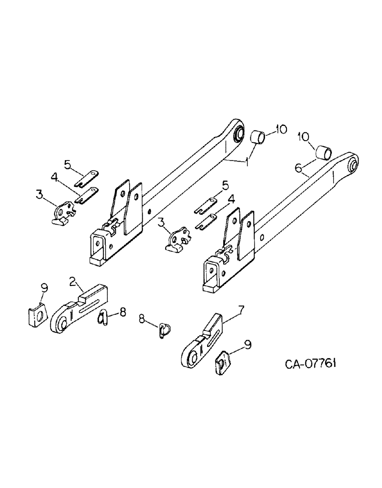 Схема запчастей Case IH 3488 - (09-10) - FRAME, THREE PINT HITCH, CAT II, TELESCOPING LOWER LINK (12) - FRAME