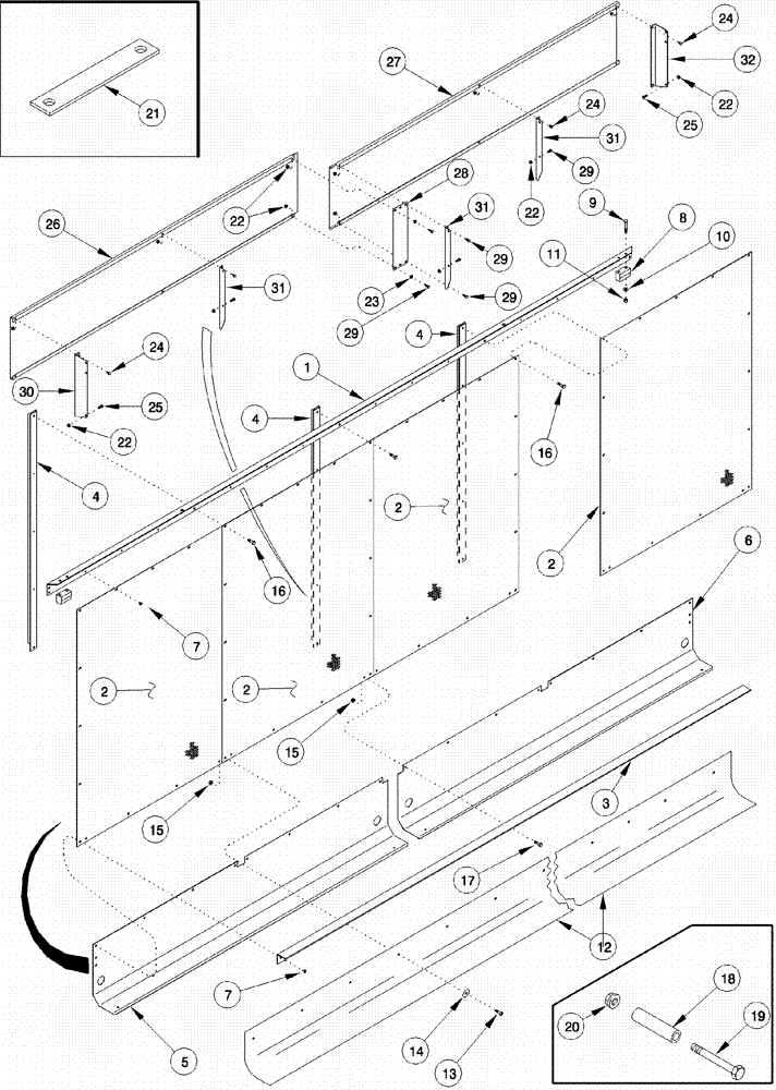 Схема запчастей Case IH 620 - (09D-12) - BASKET, RIGHT HAND SIDE (16) - BASKET