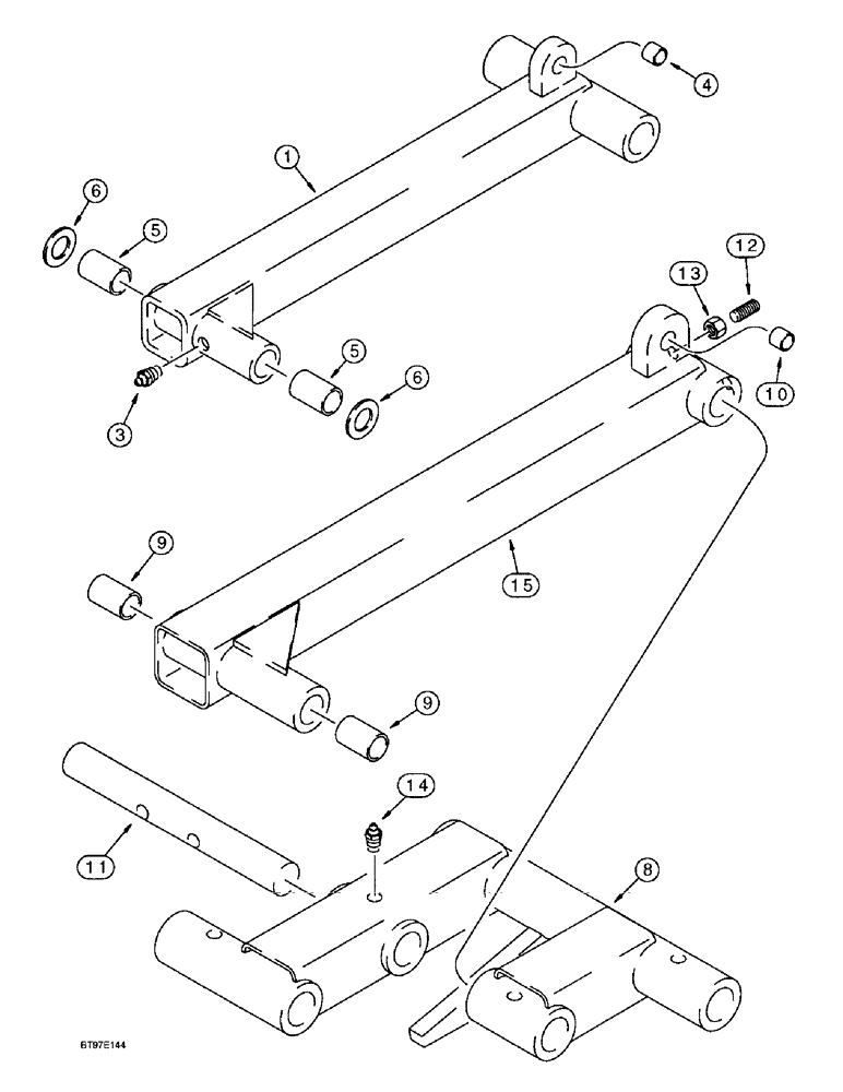 Схема запчастей Case IH 6100 - (9-06) - TRANSPORT ARMS, TANDEM, IF USED (09) - CHASSIS/ATTACHMENTS