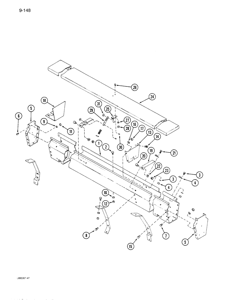 Схема запчастей Case IH 6300 - (9-148) - GRASS SEED ATTACHMENT, HOPPER, CONTINUED (09) - CHASSIS/ATTACHMENTS