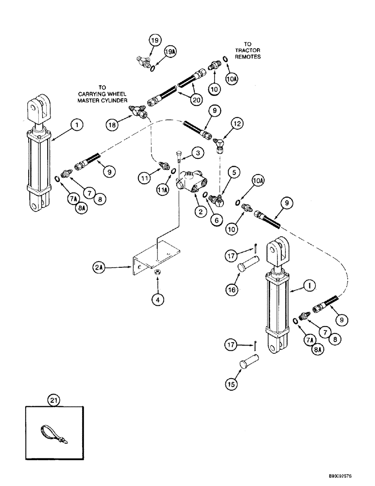 Схема запчастей Case IH 955 - (8-038) - ROW MARKER HYDRAULIC SYSTEM, 4, 6 & 8 ROW NARROW - RIGID4 & 6 ROW WIDE RIGID (08) - HYDRAULICS