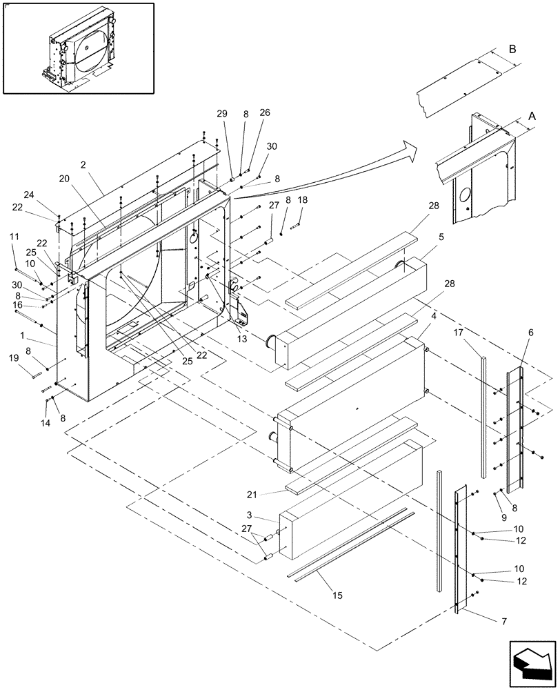 Схема запчастей Case IH 9120 - (10.414.01[03]) - FRAME & COOLERS - 9120 (10) - ENGINE