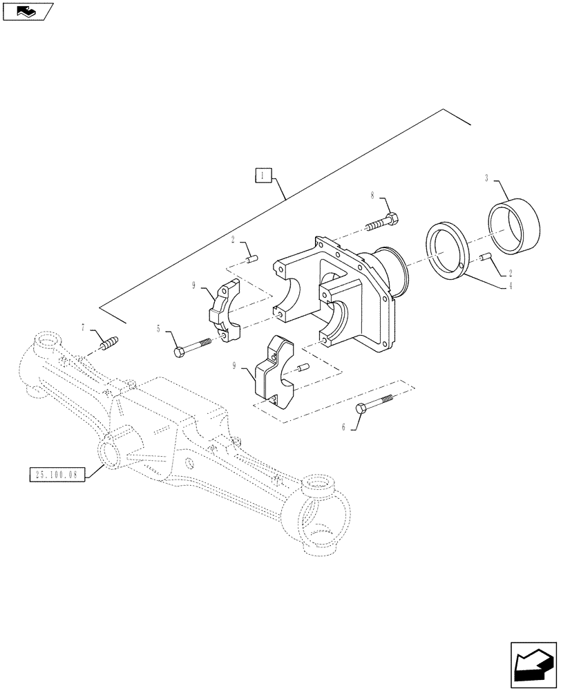 Схема запчастей Case IH PUMA 160 - (25.102.01) - VAR - 390409 - CL.3 STANDARD FRONT AXLE - DIFFERENTIAL CARRIER (25) - FRONT AXLE SYSTEM