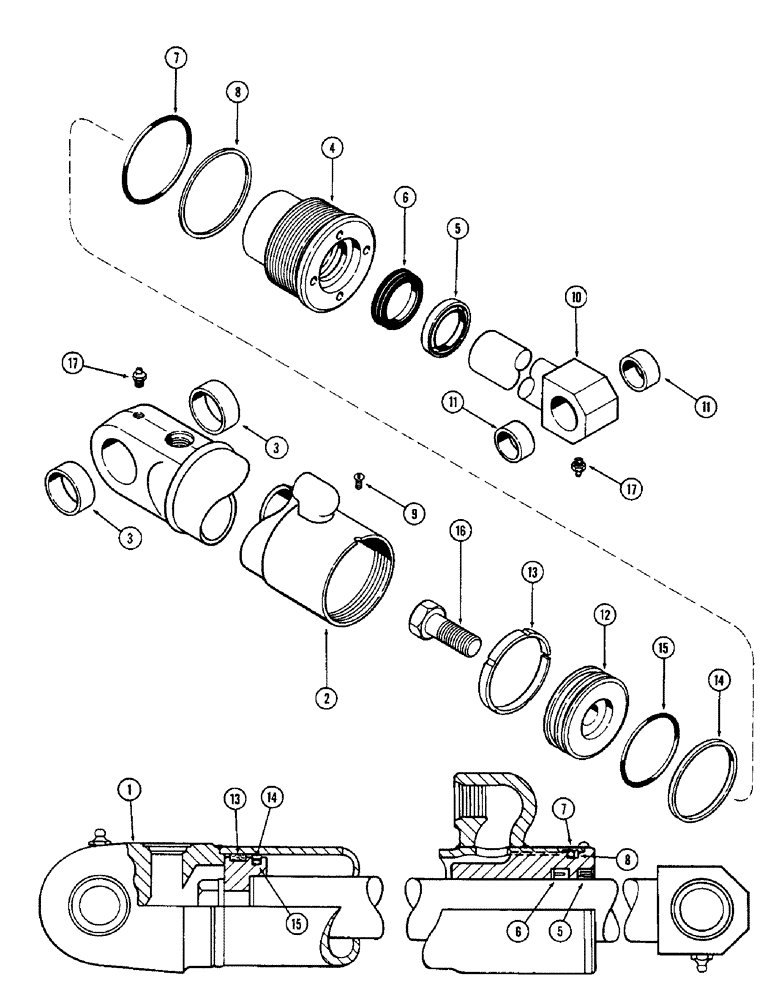 Схема запчастей Case IH 1530 - (134) - LIFT CYLINDER, USED ON ALL MODELS, USED BEFORE TRACTOR SERIAL NO. 9818251 (09) - CHASSIS/ATTACHMENTS