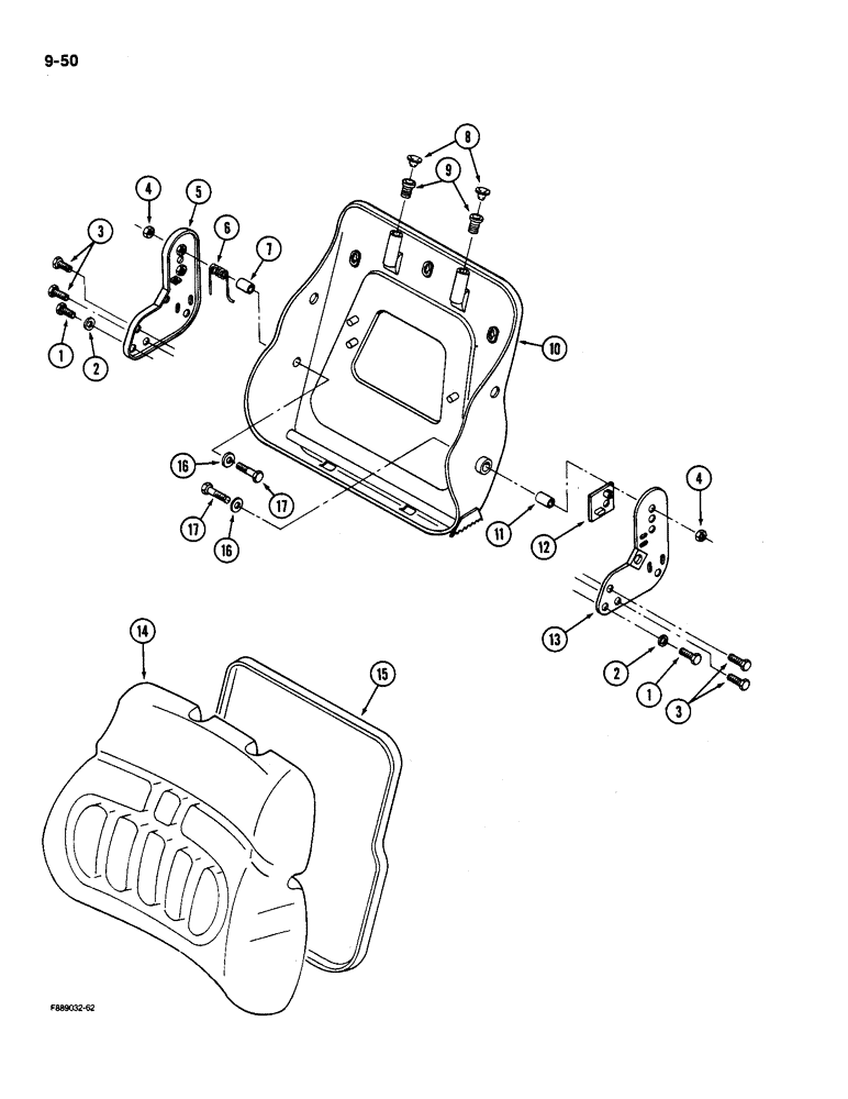 Схема запчастей Case IH 9180 - (9-050) - SEAT MECHANICAL SUSPENSION ROPS (09) - CHASSIS/ATTACHMENTS