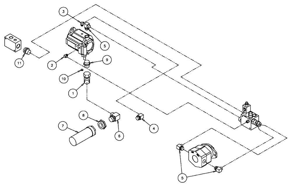 Схема запчастей Case IH FLX610 - (04-005) - HYDRAULIC FITTINGS Hydraulic Plumbing