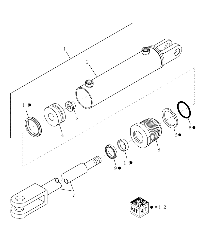 Схема запчастей Case IH SMX91 - (07.01[2]) - HYDRAULIC CYLINDER, LIFT & TONGUE SHIFT, 87018061 (07) - HYDRAULICS