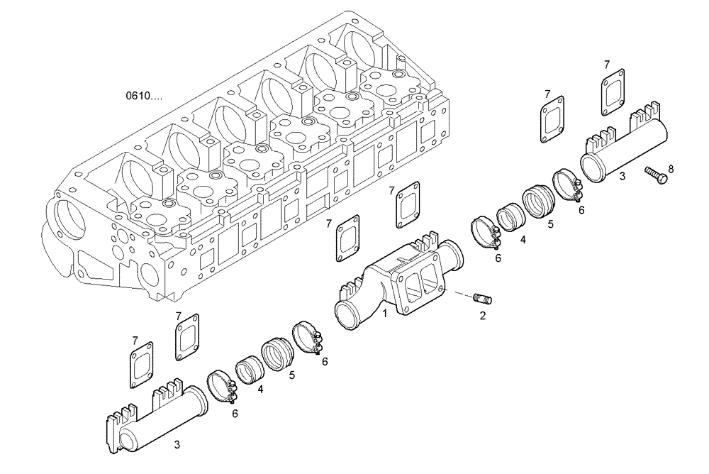Схема запчастей Case IH F3AE0684J B902 - (0780.010) - EXHAUST MANIFOLD 