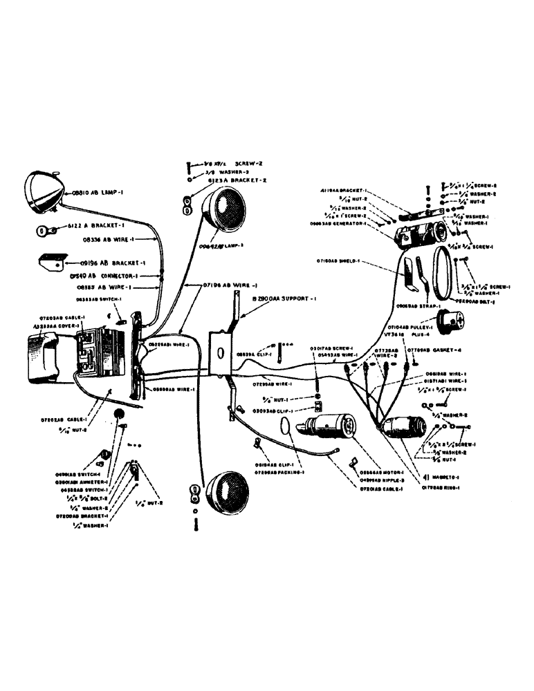 Схема запчастей Case IH DC-SERIES - (034) - ELECTRIC LIGHTING AND STARTING PARTS, GENERATOR, D, DC, DO, DV (04) - ELECTRICAL SYSTEMS