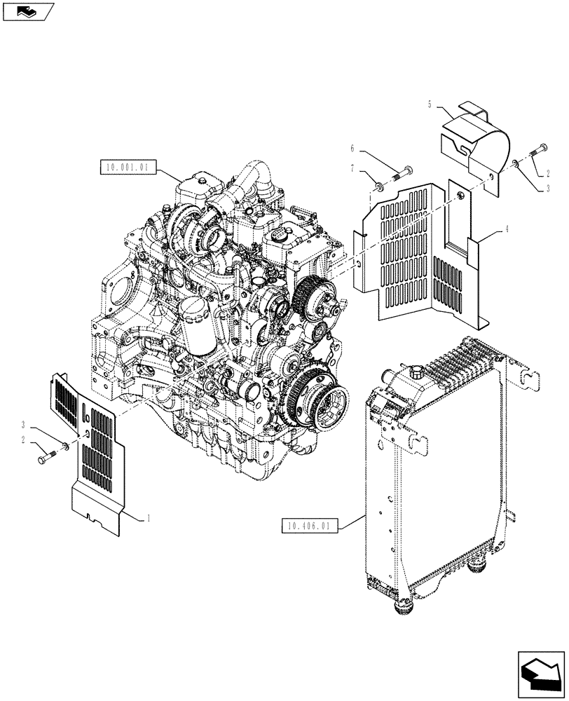 Схема запчастей Case IH PUMA 160 - (90.102.01) - GUARD - ENGINE (90) - PLATFORM, CAB, BODYWORK AND DECALS